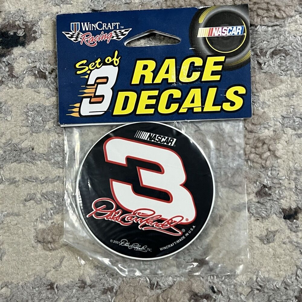 NASCAR Dale Earnhardt SR Number #3 VTG 3" ROUND STICKER LOT 3 Vintage Decals NOS